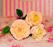 Оригинальные подарки - Кремовые розы ручной работы