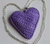 Кулоны, подвески - Кулон "Фиолетовое сердце"
