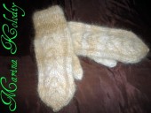 Варежки, митенки, перчатки - Варежки из собачьей шерсти "Косички"