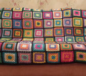 Подушки, одеяла, покрывала - Плед-покрывало в стиле "Бабушкин квадрат"