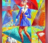 Вышитые картины - Картина вышитая бисером по мотивам работ художника Георгия Курасова.
