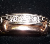 Кольца - кольцо из белого и розоватого золота с фианитами