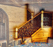 Элементы интерьера - Лестницы деревянные с резным ограждением