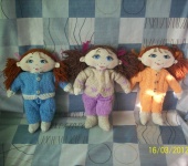 Другие куклы - Текстильные кукляшки в вязанной одежке.