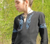 Блузки - Блуза черная с эльфийским орнаментом