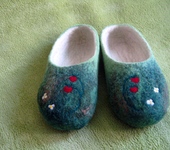 Обувь ручной работы - тапочки из шерсти "Лесные полянки"