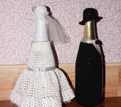 Декоративные бутылки - украшение для шампанского "жених и невеста"