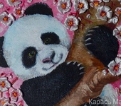 Вышитые картины - Вышивка лентами "Панда"