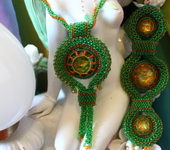 Комплекты украшений - Комплект  (кулон на цепочке и браслет) ручной работы "Омут"