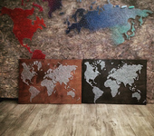 Вышитые картины - Карта мира маленькая