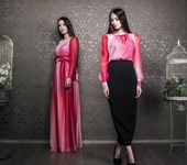 Платья - Платье из высококачественного шифона "Розовое вино"