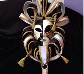 Интерьерные маски - Венецианская интерьерная маска "Черное и белое"