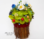 Элементы интерьера - полевые цветы и лесные ягоды из холодного фарфора