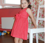Одежда для девочек - платье красное в горошек