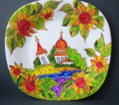 Декоративная посуда - Декоративная тарелка "Лето в деревне"