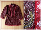 Блузки - Блузка в русском стиле (красная)