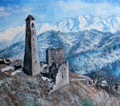 Живопись - Картина "Вайнахская башня"