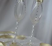 Свадебные аксессуары - свадебные бокалы ручной работы "Elegant"
