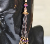 Комплекты украшений - Серьги  в винтажном стиле на цепочках