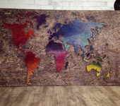 Вышитые картины - Карта мира