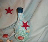 Декоративные бутылки - Ваза-бутылка "На дне морском"