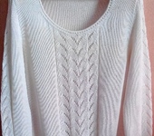 Кофты и свитера - Вязаный женский пуловер из хлопка