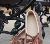 Обувь ручной работы - "Glam" тапочки-балетки валяные