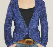 Кофты и свитера - Жакет темно-синий меланж "очарование"  (3200 руб.)