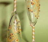 Свадебные аксессуары - Свадебные бокалы "Golden pen"