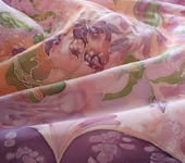 Шали, платки, палантины - Шелковый платок(шифон) расписанный в технике холодный батик