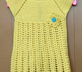 Одежда для девочек - Желтое платье с шапочкой