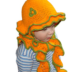 Одежда для девочек - Шапка+шарф "Осень" из шерсти