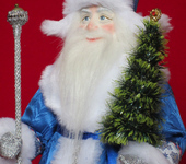 Другие куклы - Дед Мороз с ёлкой, сувенирная фарфоровая кукла