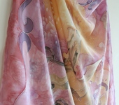 Шали, платки, палантины - Шелковый платок(шифон) расписанный в технике холодный батик