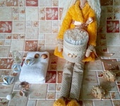 Куклы Тильды - Кукла в стиле Тильда - банный ангел, держатель ватных палочек