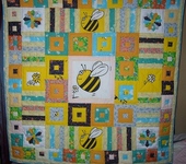 Подушки, одеяла, покрывала - Детское лоскутное одеяло с пчёлками
