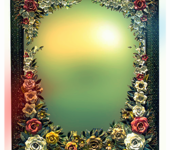 Зеркала - Зеркало украшенное фарфоровыми цветами ручной лепки