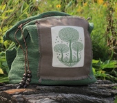 Сумки, рюкзаки - Вязаная крючком сумка с вышивкой "Деревья"