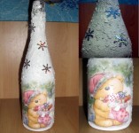 Декоративные бутылки - "Снежинка"