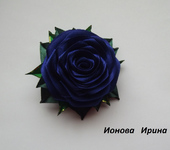 Украшения для волос - Резиночка "Синяя роза"