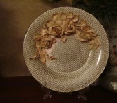 Декоративная посуда - декоративная тарелка"Розовые розы"