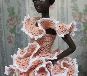 Одежда для кукол - Легкое вязаное платье