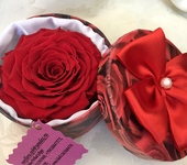 Оригинальные подарки - Красная роза XXL в подарочной круглой коробке