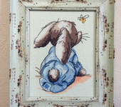 Элементы интерьера - Картина вышитая крестиком в багете "Малыш"