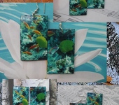 Серьги - сережки "Рифовый мир"