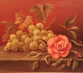 Живопись - картина масло "Натюрморт с виноградом"