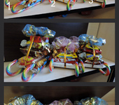 Оригинальные подарки - санки из конфет