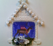 Элементы интерьера - Новогоднее украшение-панно-открытка (3 в 1) «Гномы»