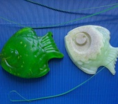 Мыло ручной работы - Мыло с зеленой глиной "Рыбка"