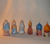 Оригинальные подарки - Набор из 6ти деревянных ёлочных игрушек"Рождество"